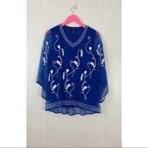 Alfani Blue Floral Top